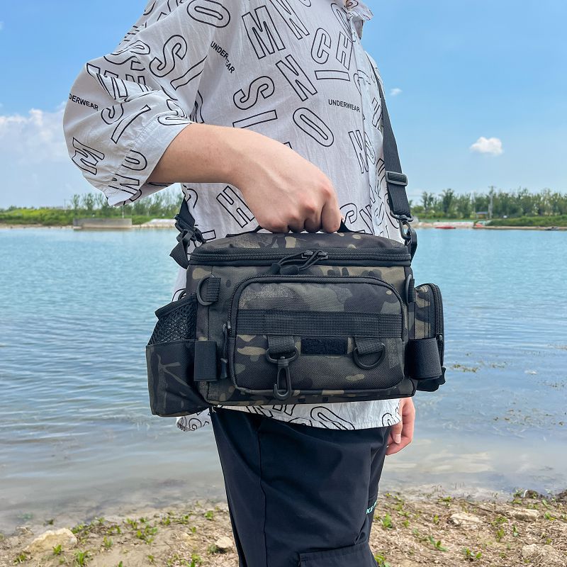 Fishing Backpack - 屋外戦術ウエストバッグ多機能ウエストチェストクロスボディバッグ釣り道具バッグ釣り具収納機器バックパック