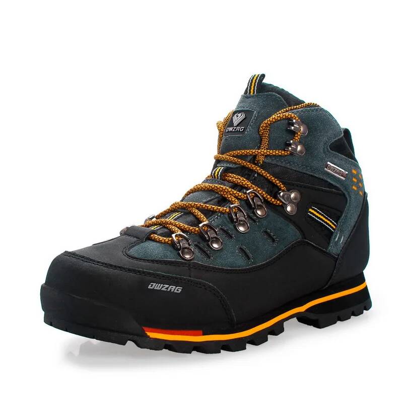 Fishing Boots - メンズハイキングスニーカー 防水レザー ハイカットブーツ 登山 釣り アウトドアシューズ