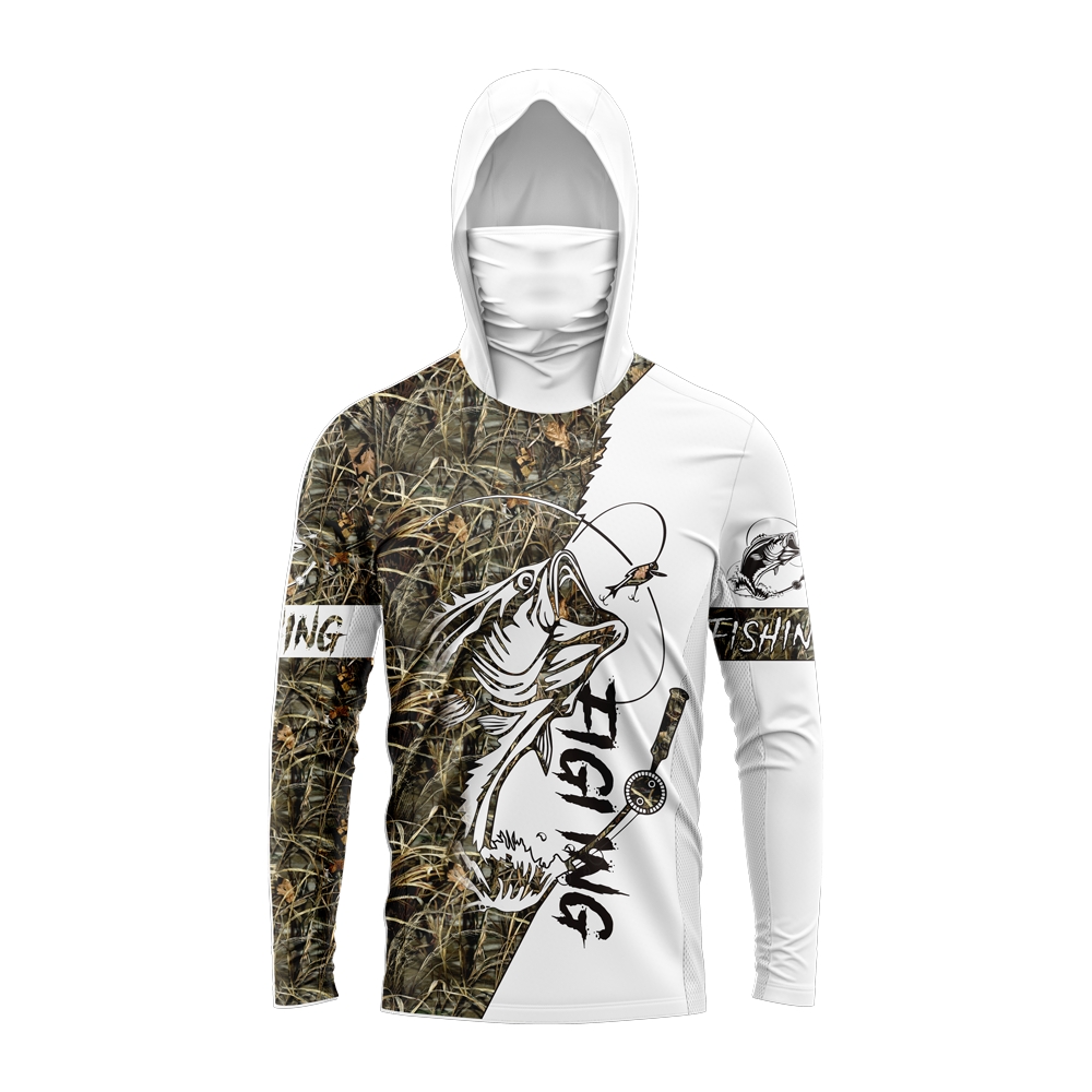 メンズバスフィッシュプリントフィッシングフーディー、フェイス - Fishing Hoodie のレビューと価格