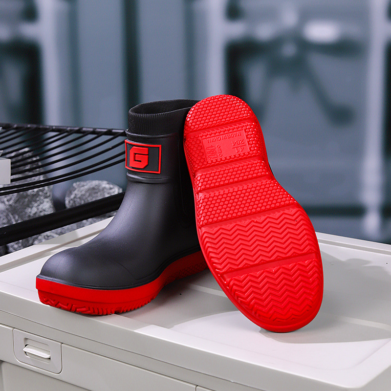 新しいメンズレインブーツ屋外ショートチューブスポーツシューズ - Fishing Boots のレビューと価格