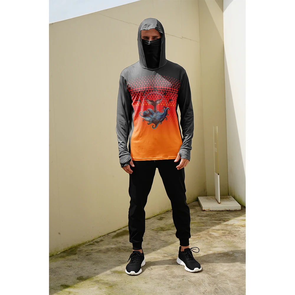 釣り用シャツ メンズ 日焼け防止 フード付きマスク 一体型  - Fishing Hoodie のレビューと価格