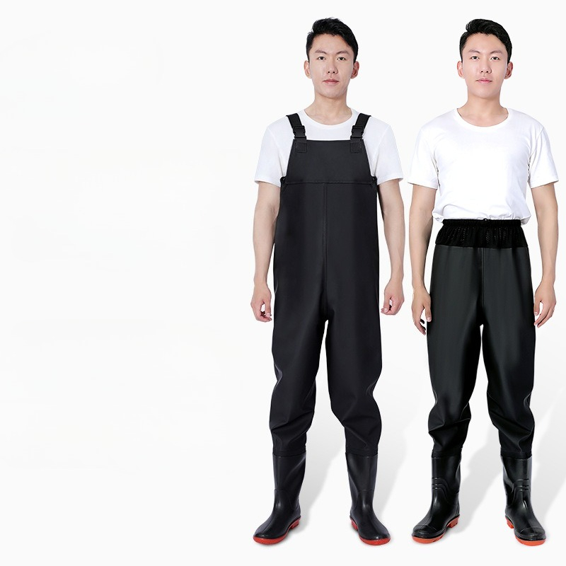 PVC製チェストウェーダー（ブーツ付き）、防水、ウエストハイ - Fishing Waders のレビューと価格