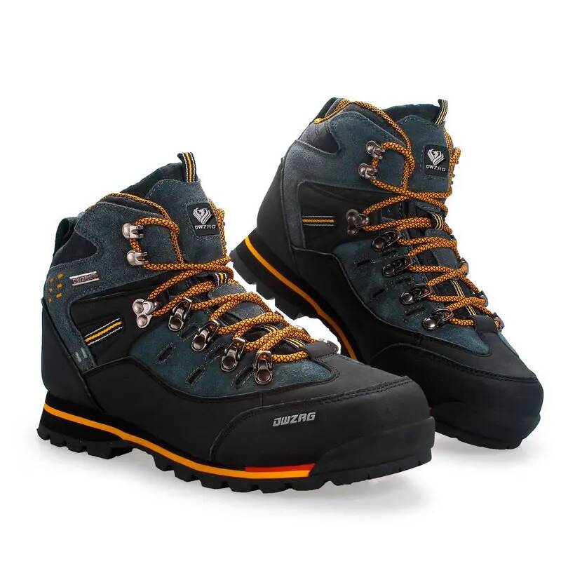 メンズハイキングスニーカー 防水レザー ハイカットブーツ 登 - Fishing Boots のレビューと価格