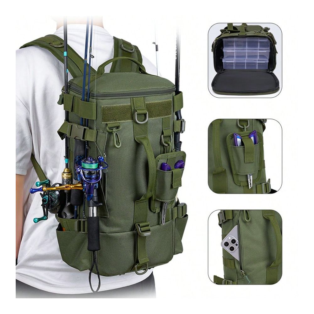 釣り用バックパック、ツールボックス収納付きワンショルダー釣り - Fishing Backpack のレビューと価格