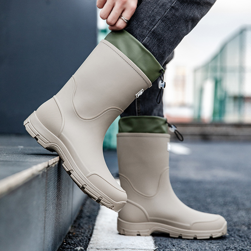 男女兼用厚底耐摩耗性ゴム靴、ミッドカーフ防水滑り止め釣り・建 - Fishing Boots のレビューと価格