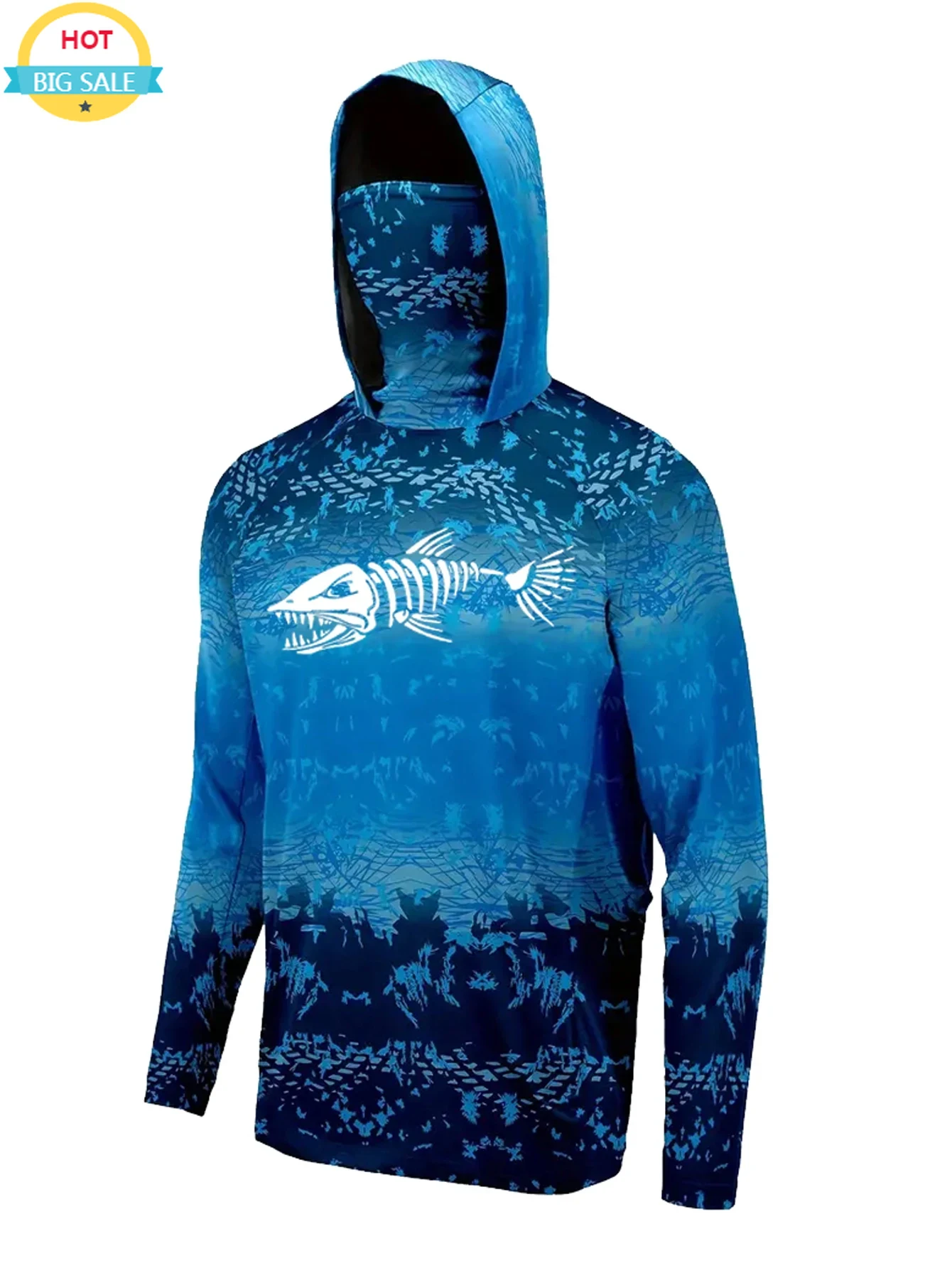 UPF 50+ フード付き釣り用ウェア メンズ フェイスカバ - Fishing Hoodie のレビューと価格